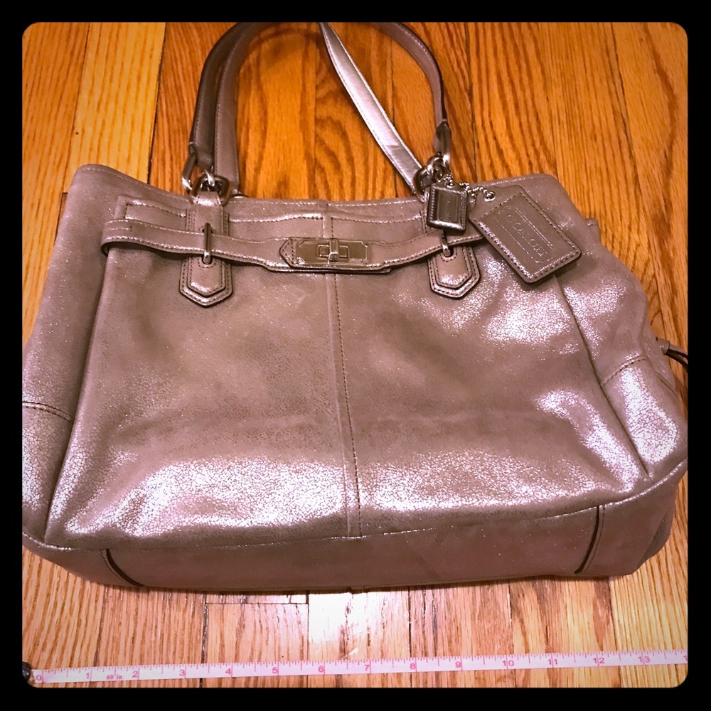 Silver coach bag